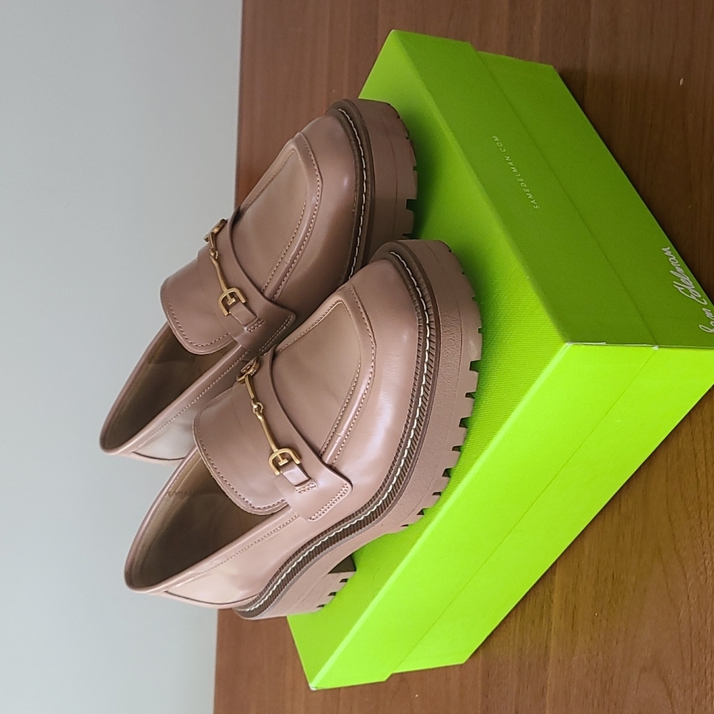 Sam Edelman Tan Loafers with Gold Accent